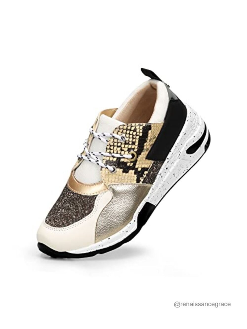 High Heel Wedge Sneakers Fashion Retro Lace Up Platform Casual Shoes Non-Slip
